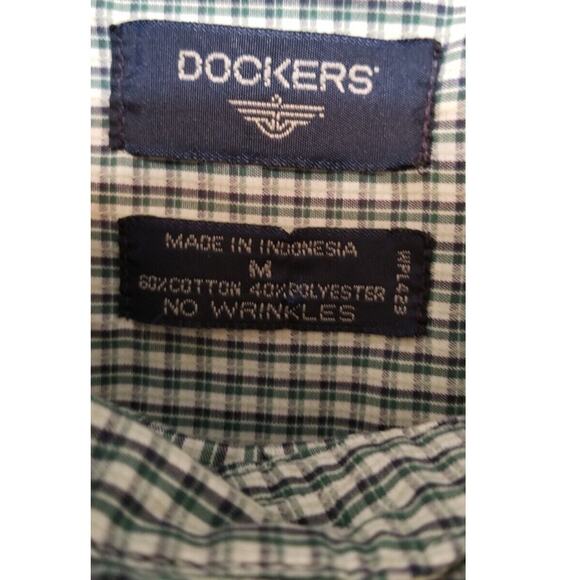 Dockers Mens Casual Green Plaid Short Sleeve Shirt Stain Defender Button Up Sz M - Picture 4 of 8